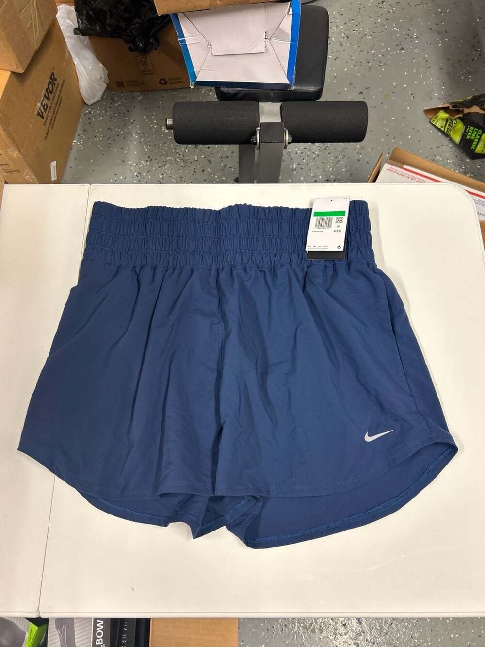Nike Women's Dri-FIT Ultra High-Waisted 3" Brief-Lined Shorts - Navy Blue